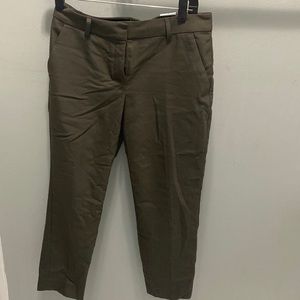 Size 4 petite olive green columnist ankle mid rise pants